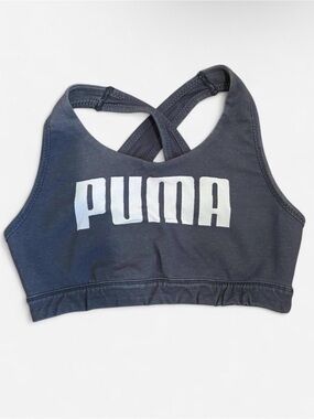 Puma Charcoal Gray Crossback Logo Sports Bra